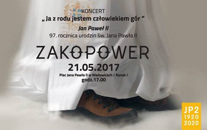 Koncert Zakopower w Wadowicach z okazji 97. rocznicy urodzin Jana Pawła II